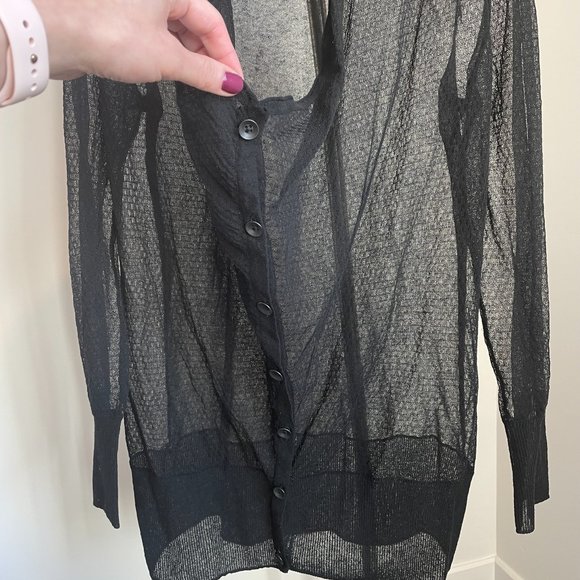 Rag & Bone Sheer Front Drape Button Down Cardigan - Picture 4 of 8